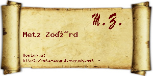 Metz Zoárd névjegykártya